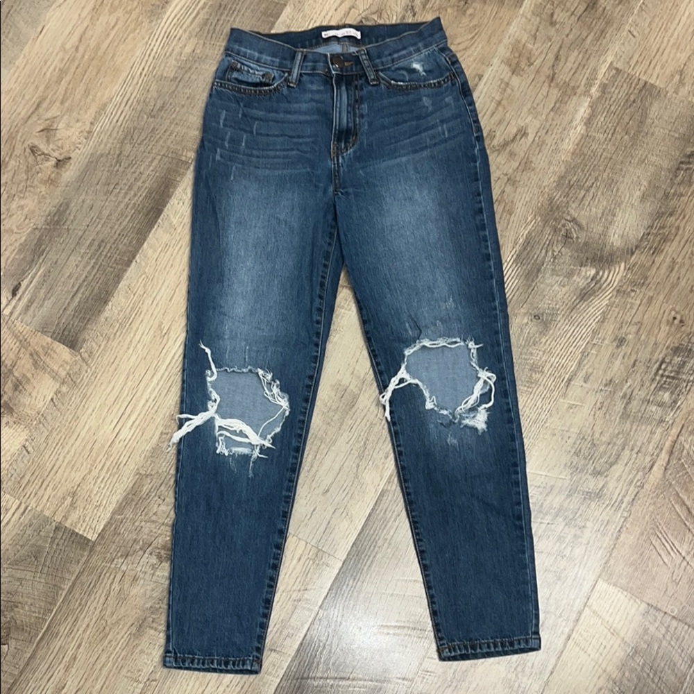 Stylish Blue Distressed Women's Jeans 0/24W